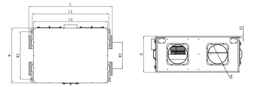Commercial Energy Recovery Ventilator-size