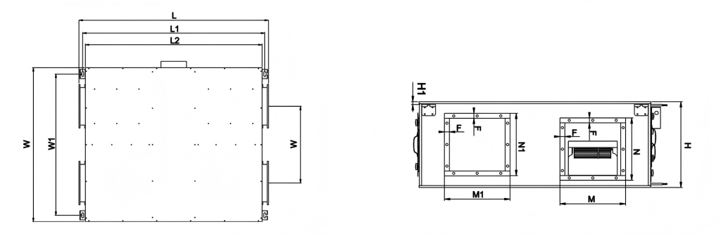 Commercial Energy Recovery Ventilator-size