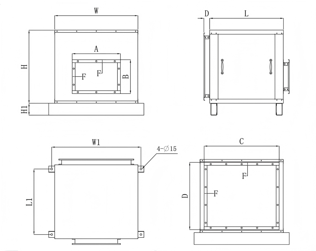 High Pressure Air Cabinet Fan-size