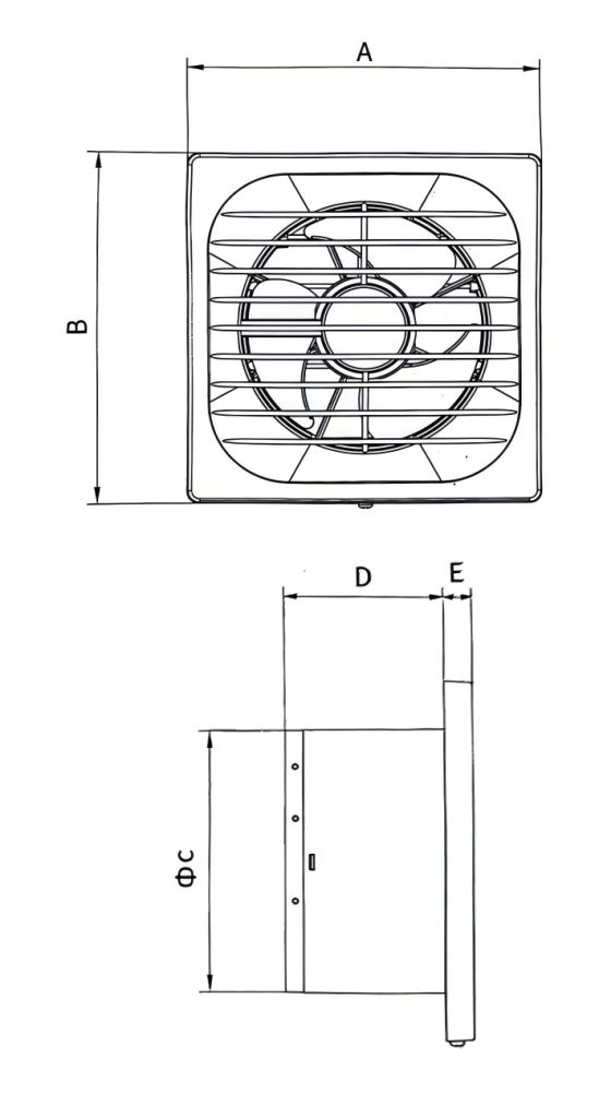 Wall Mounted Bathroom Fan-size