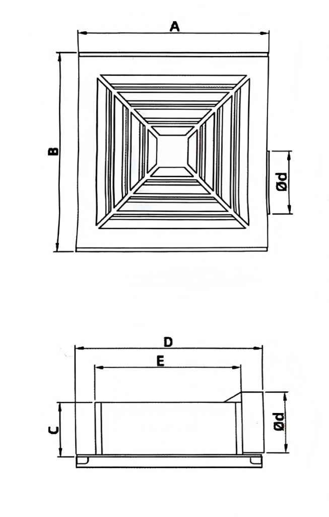 Alum Panel Ceiling Fan-size