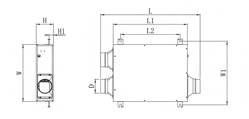 1 to 2 Slim Inline Fan-size
