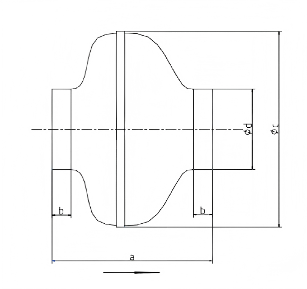 Metal Round Centrifugal Inline Fan-size